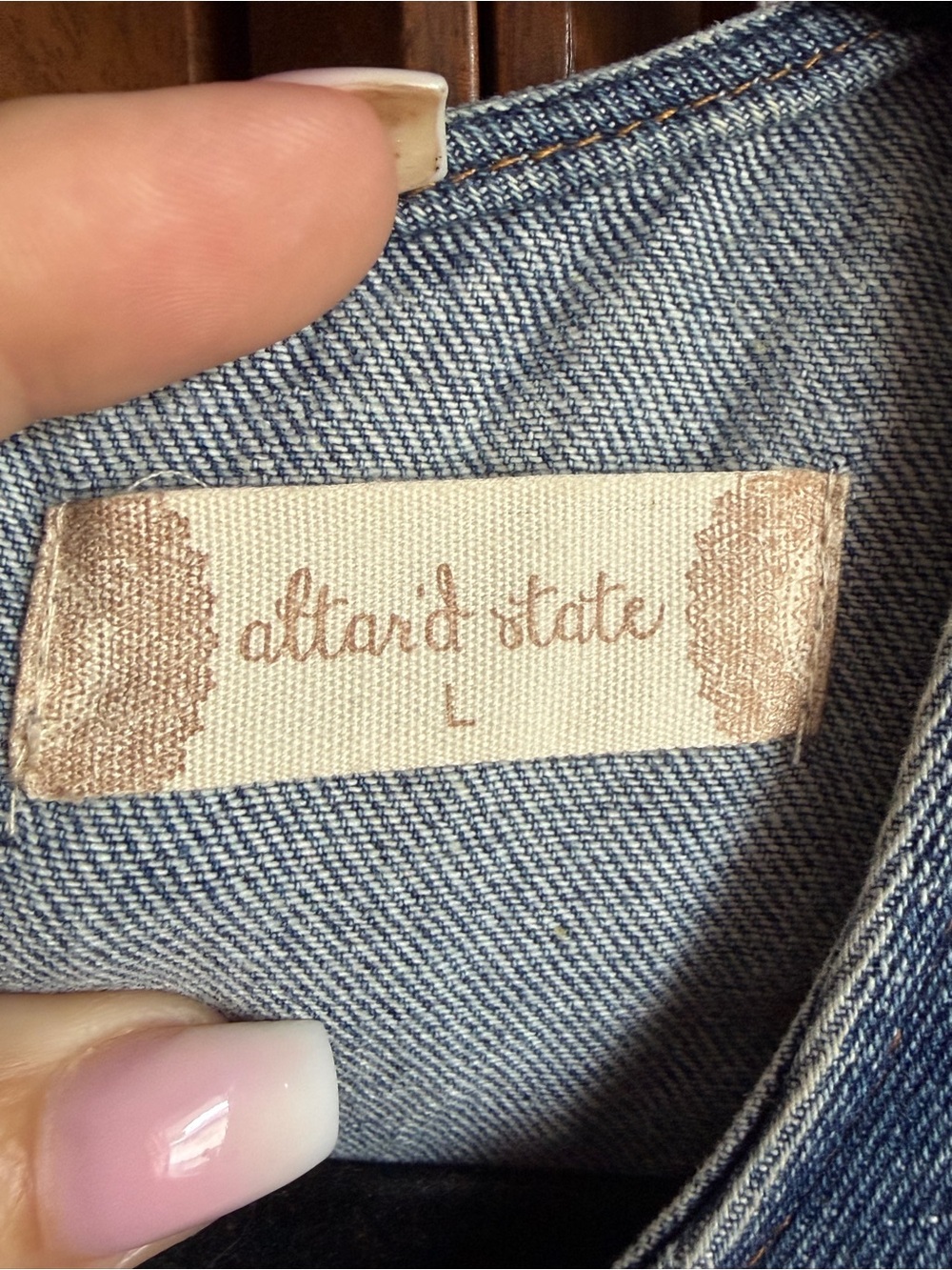 Altar'd State Light Blue Denim Tiered Ruffle Dress - Picture 3 of 4